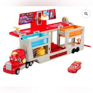 Disney Pixar Cars Color Changers Mobile Paint Shop Mack Playset with 1 Toy Car